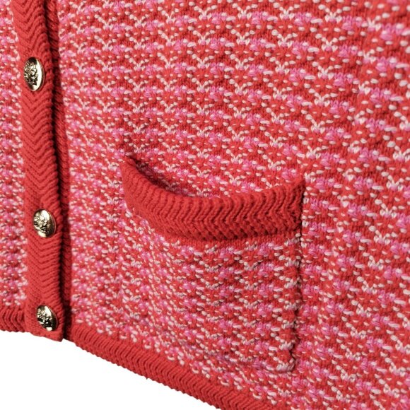 On 34th Women's Patterned Jacquard Button Up Cardigan Red Size XL - Picture 5 of 7